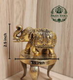 Premium Brass Elephant Statue 2.5 Inch