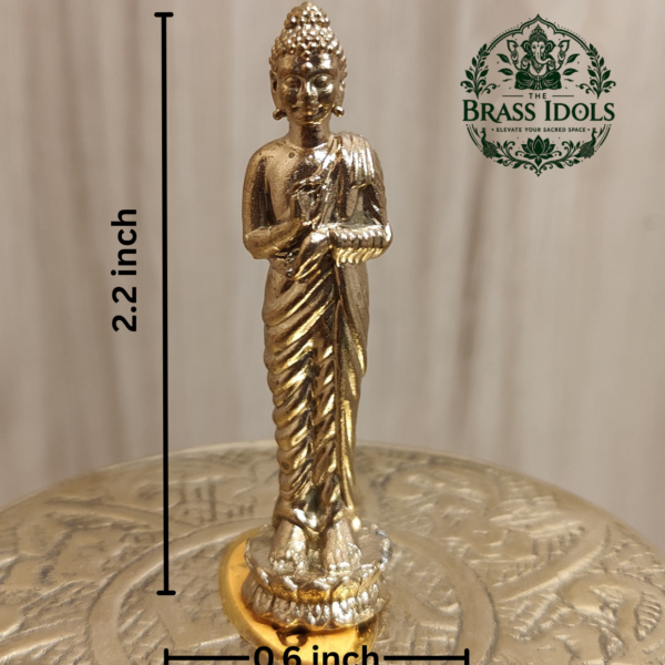 Panchaloha Standing Buddha Idol 2.2 Inch