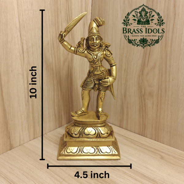 Brass Madurai Veeran Statue 10 Inch