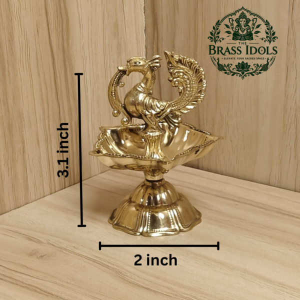 Brass Peacock Diya Size 0 – 3.1 Inch