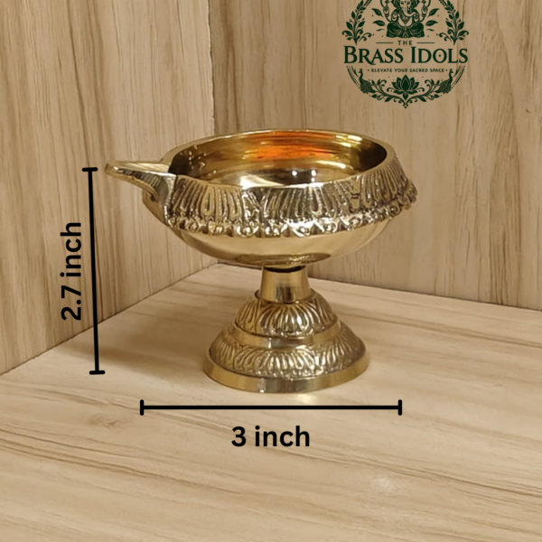 Brass Kuber Deepak Diya on Stand 3 Inch