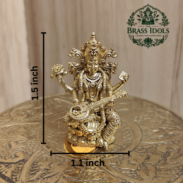 Panchaloha Saraswati Idol 1.5 Inch