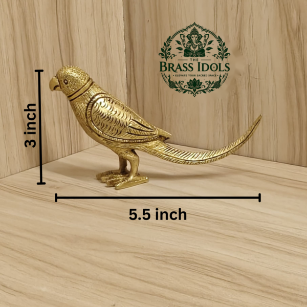 Brass Parrot Statue 3 Inch