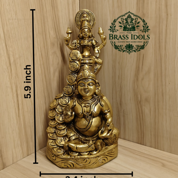 Brass Kubera Lakshmi Statue 5.9 Inch