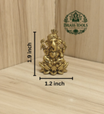Premium Brass Turban Ganesha Statue 1.9 Inch