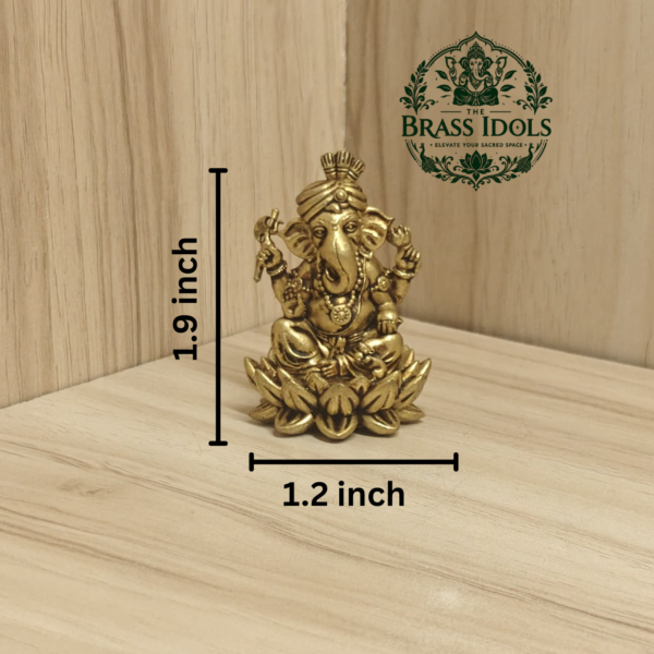 Premium Brass Turban Ganesha Statue 1.9 Inch