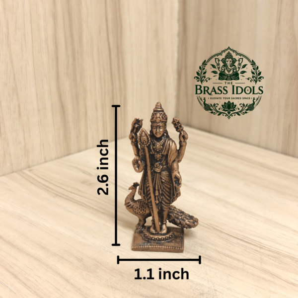 Copper Murugan Statue 2.6 Inch