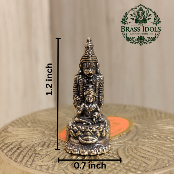 Miniature Brass Hanuman with Lakshmi Statue 1.2 Inch