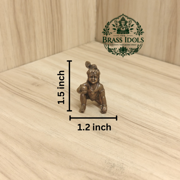 Copper Baby Krishna Statue 1.5 Inch