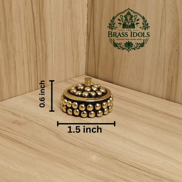 Brass Sindoor Box 1.5 Inch