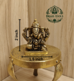 Brass Dagdusheth Ganesha Idol 2 Inch