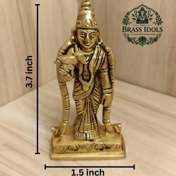 Brass Meenakshi Amman Statue 3.7 Inch