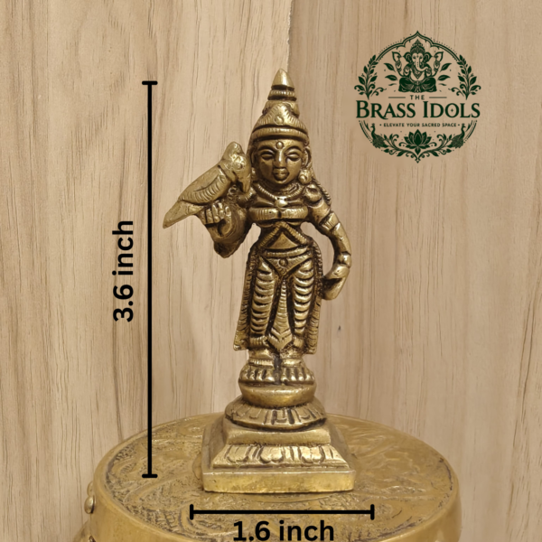 Brass Madurai Meenakshi Statue 3.4 Inch