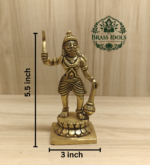 Brass Karuppasamy Statue 5.5 Inch