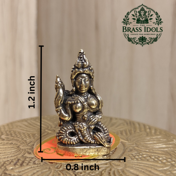 Miniature Brass Naga Phanyanak Nakee Statue 1.2 Inch