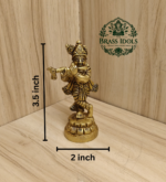 Brass Krishna Statue 3.5 Inch