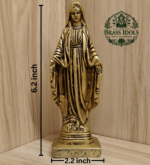 Brass Mother Mary Statue 6.2 Inch