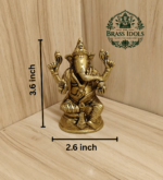 Brass Ganesha Idol 3.6 Inch