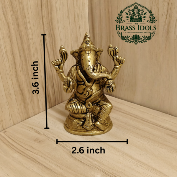 Brass Ganesha Idol 3.6 Inch