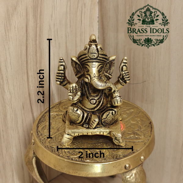 Brass Ganesh Statue 2.2 Inch