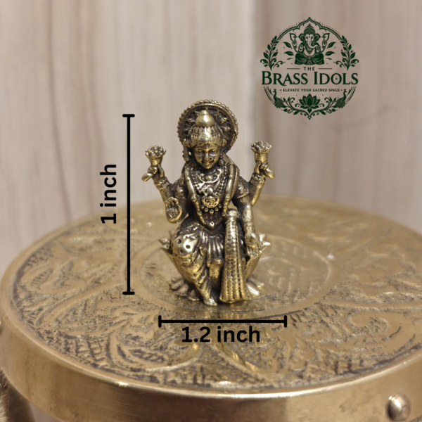 Miniature Brass Lakshmi Statue 1 Inch