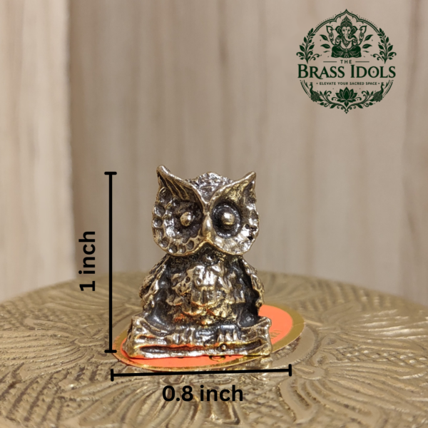 Miniature Brass Owl Figurine 1 Inch