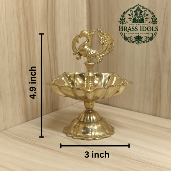 Brass Peacock Diya Size 3 – 4.9 Inch