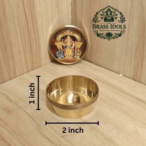 Brass Tiruchendur Murugan Kumkum Chimil 2 Inch