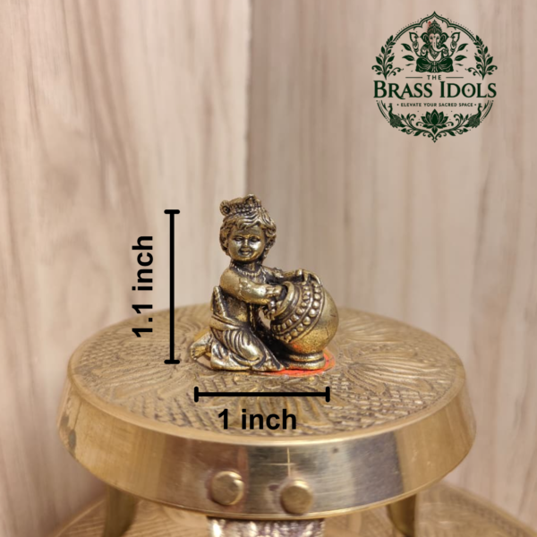 Miniature Brass Krishna Statue 1.1 Inch
