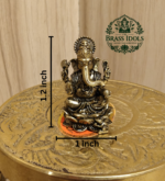 Miniature Brass Ganesh Idol 1.2 Inch