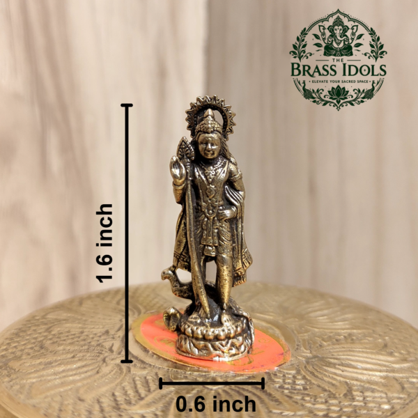 Miniature Brass Murugan Statue 1.6 Inch