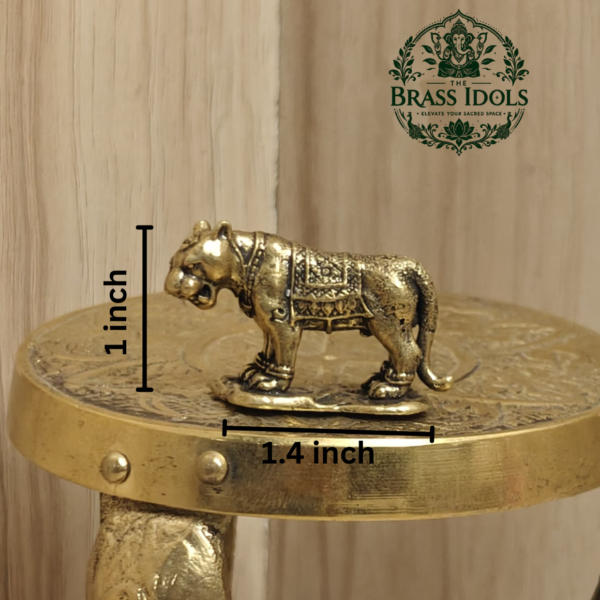 Miniature Brass Tiger Statue 1 Inch