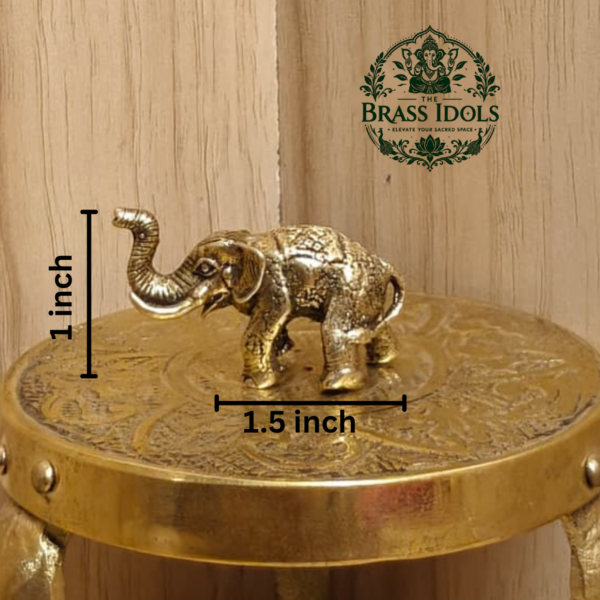 Miniature Brass Elephant Statue 1 Inch