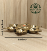 Brass Plain Aarumuga Agal Vilakku 8.5 Inch