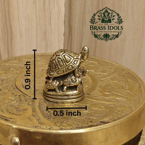 Miniature Brass Tortoise Statue 0.9 Inch