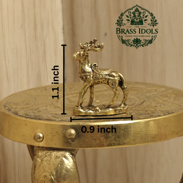 Miniature Brass Deer Statue 1.1 Inch