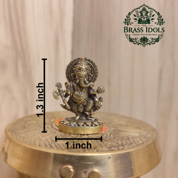Miniature Brass Ganesh Murti 1.3 Inch