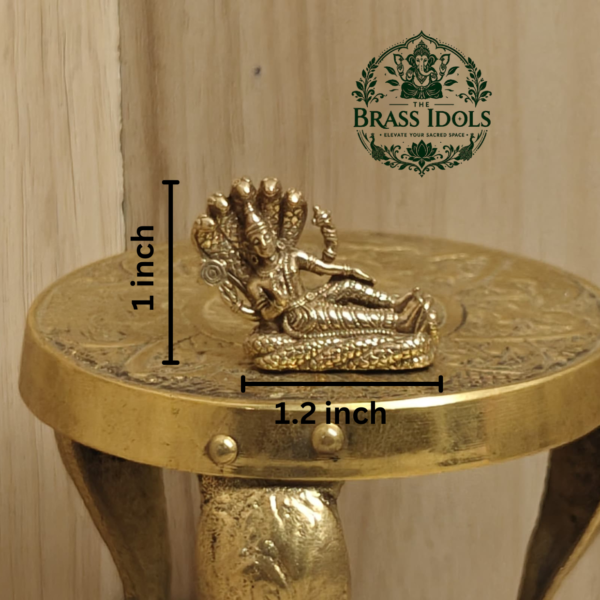 Miniature Brass Vishnu Statue 1 Inch
