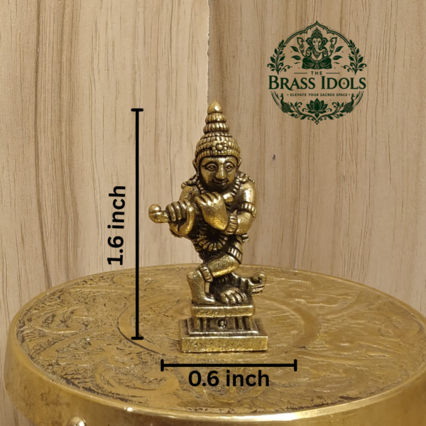 Miniature Brass Krishna Murti 1.6 Inch