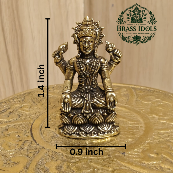 Miniature Brass Lakshmi Idol 1.4 Inch