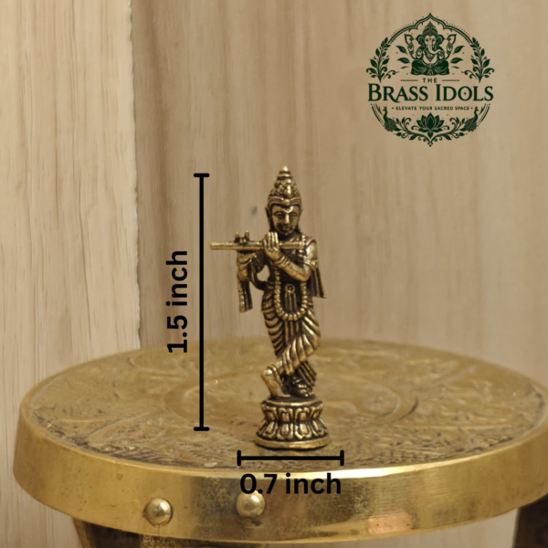 Miniature Brass Krishna Idol 1.5 Inch