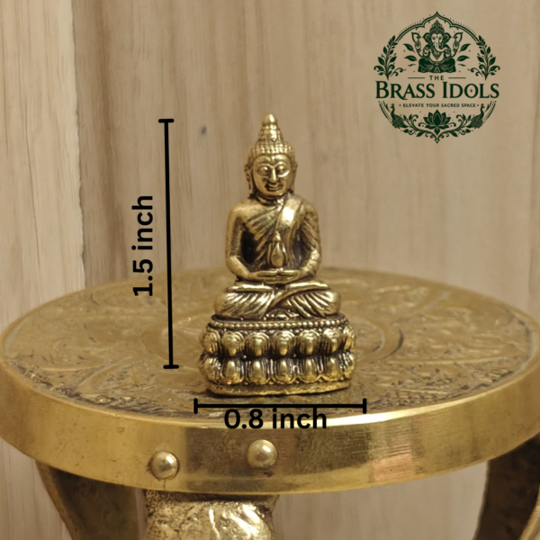 Miniature Brass Buddha Statue 1.5 Inch