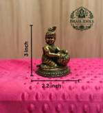 Premium Brass Bal Krishna Statue with Matka 3 Inch