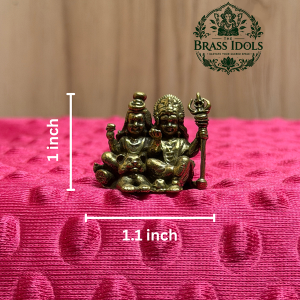 Miniature Brass Shiva Parvathi Statue 1 Inch