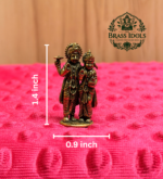 Miniature Brass Vishnu Lakshmi Statue 1.4 Inch