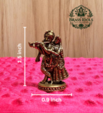 Miniature Brass Radha Krishna Statue 1.5 Inch
