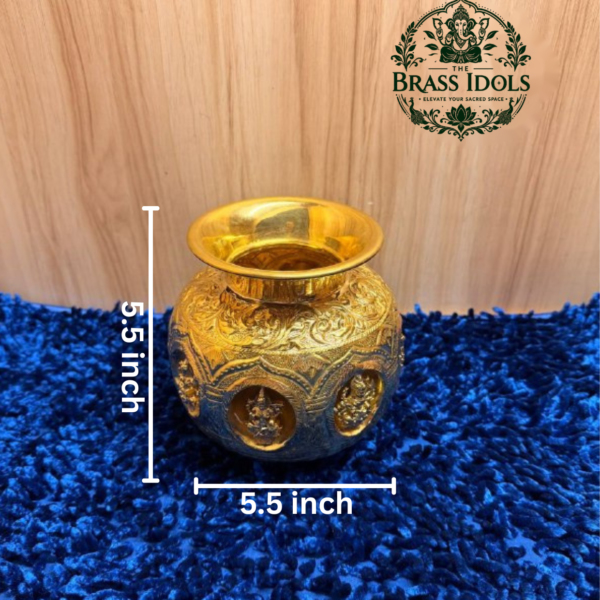 Premium Brass Ashtalakshmi Kalash 5.5 Inch