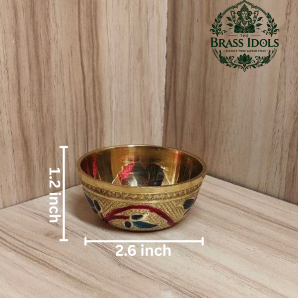 Brass Meenakari Diya Bowl 2.6 Inch