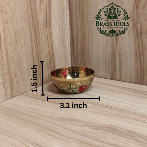 Brass Meenakari Pooja Bowl 3.1 Inch