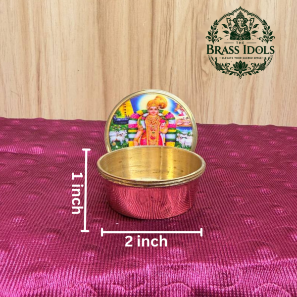 Brass Kumkum Pot Andal 2 Inch
